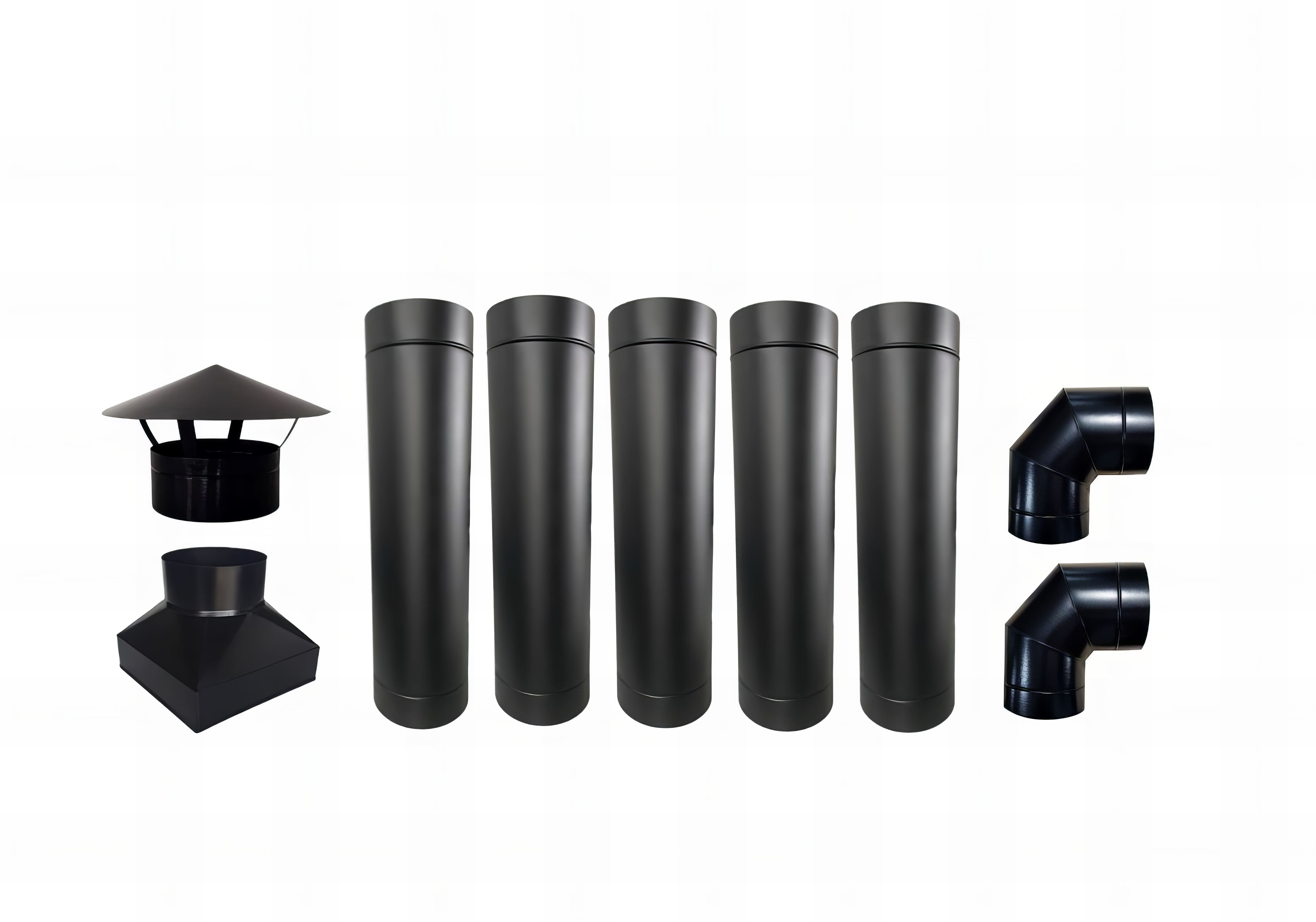 KIT CHAMINÉ PARA CHURRASQUEIRA PRÉ MONTADA CONTÉM 9 PEÇAS 200MM