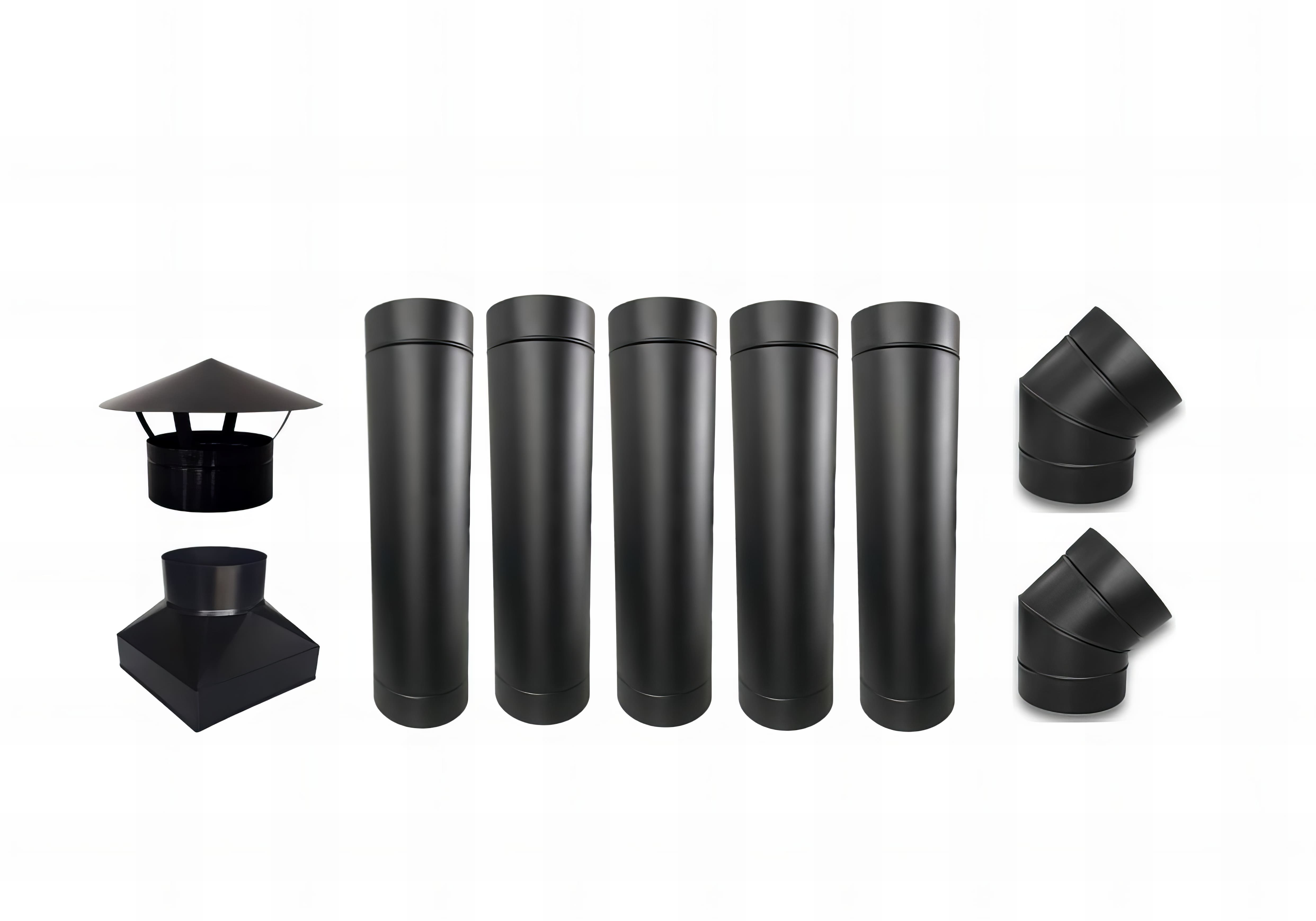 KIT CHAMINÉ PARA CHURRASQUEIRA PRÉ MONTADA 200MM CONTÉM 9 PEÇAS