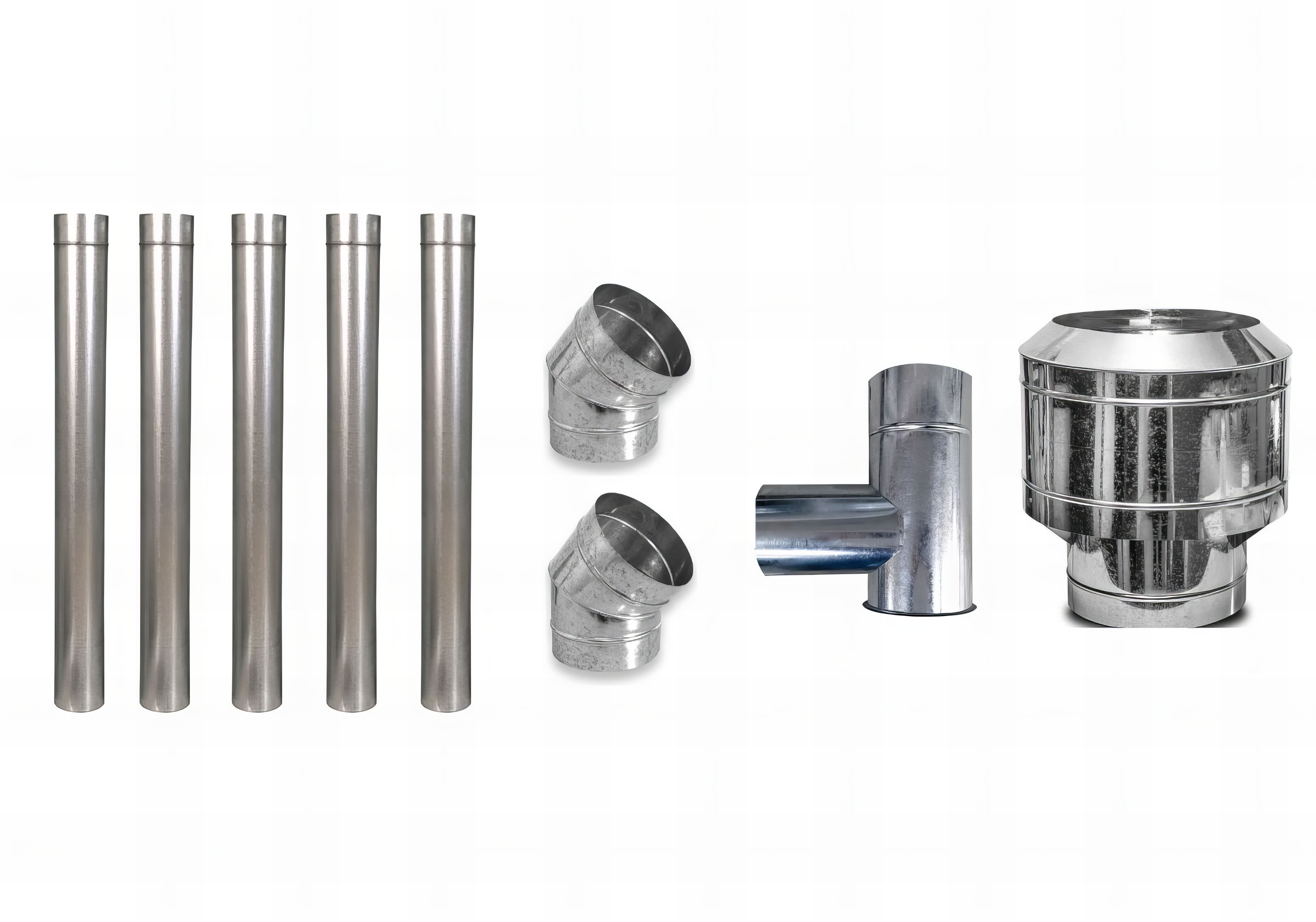 kit fogão a lenha 110mm / 115mm GAVANIZADO  9 PEÇAS: