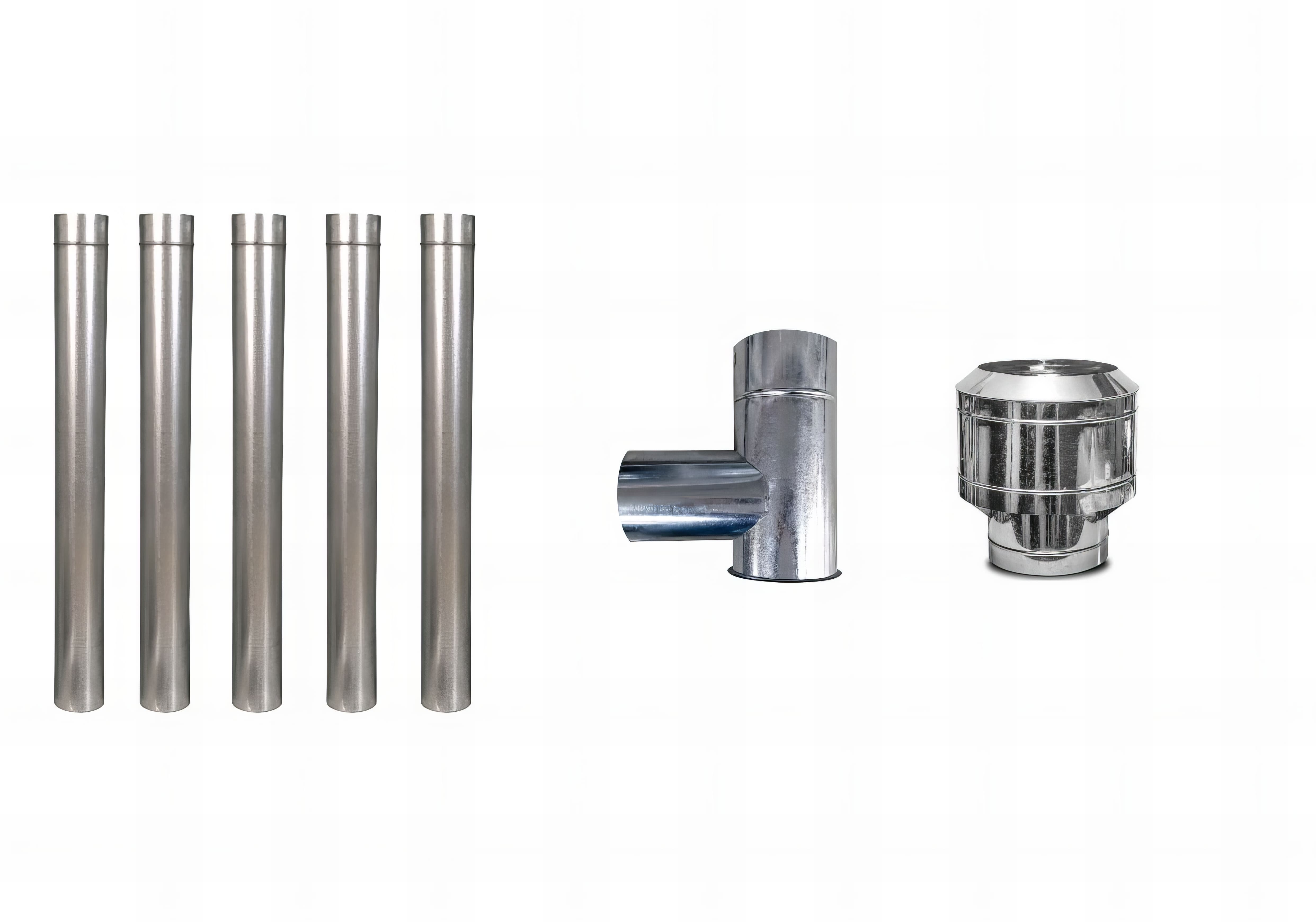 kit fogão a lenha 110mm / 115mm GAVANIZADO CONTÉM 7 PEÇAS: