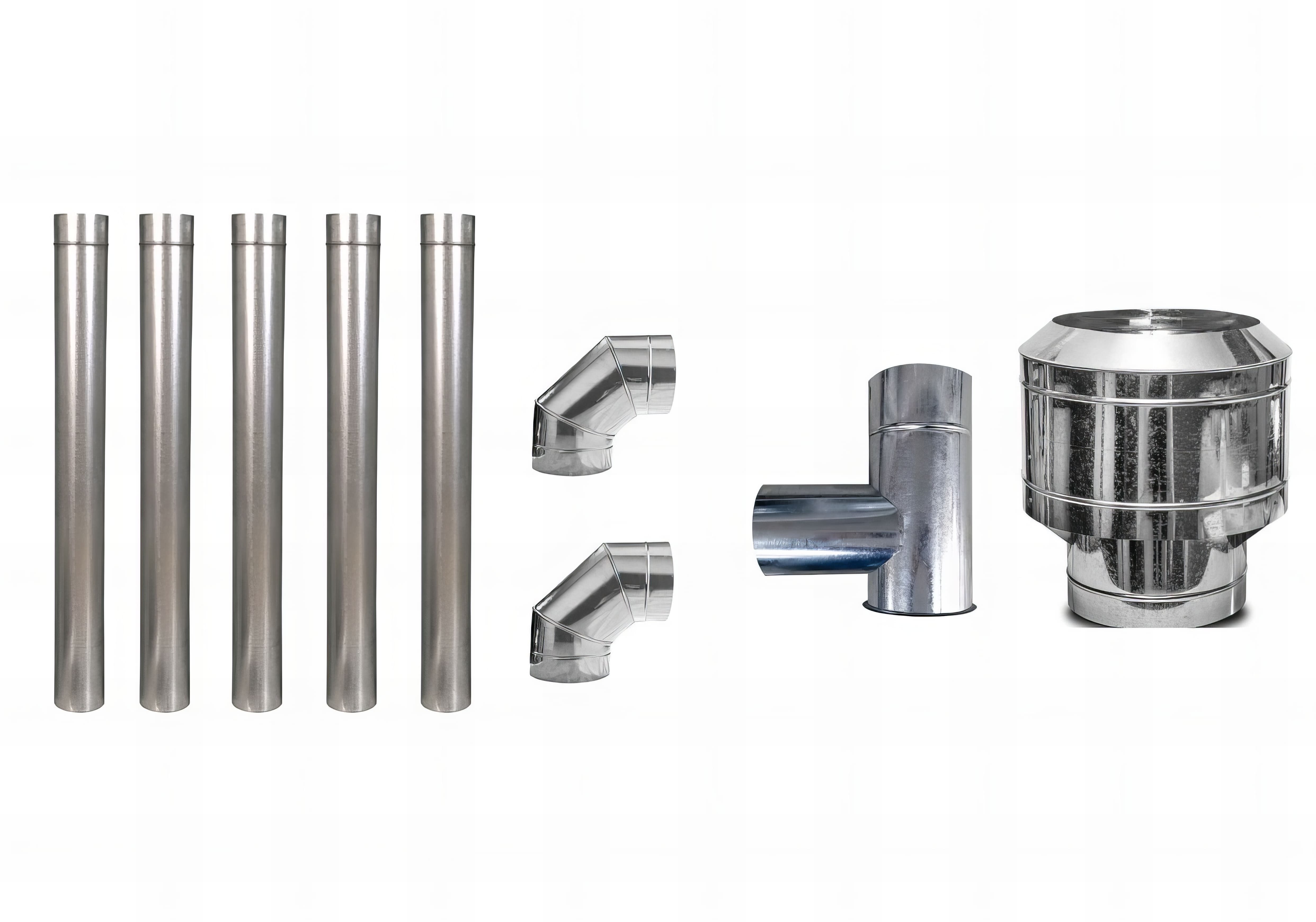 kit fogão a lenha 110mm / 115mm GAVANIZADO CONTÉM 9 PEÇAS