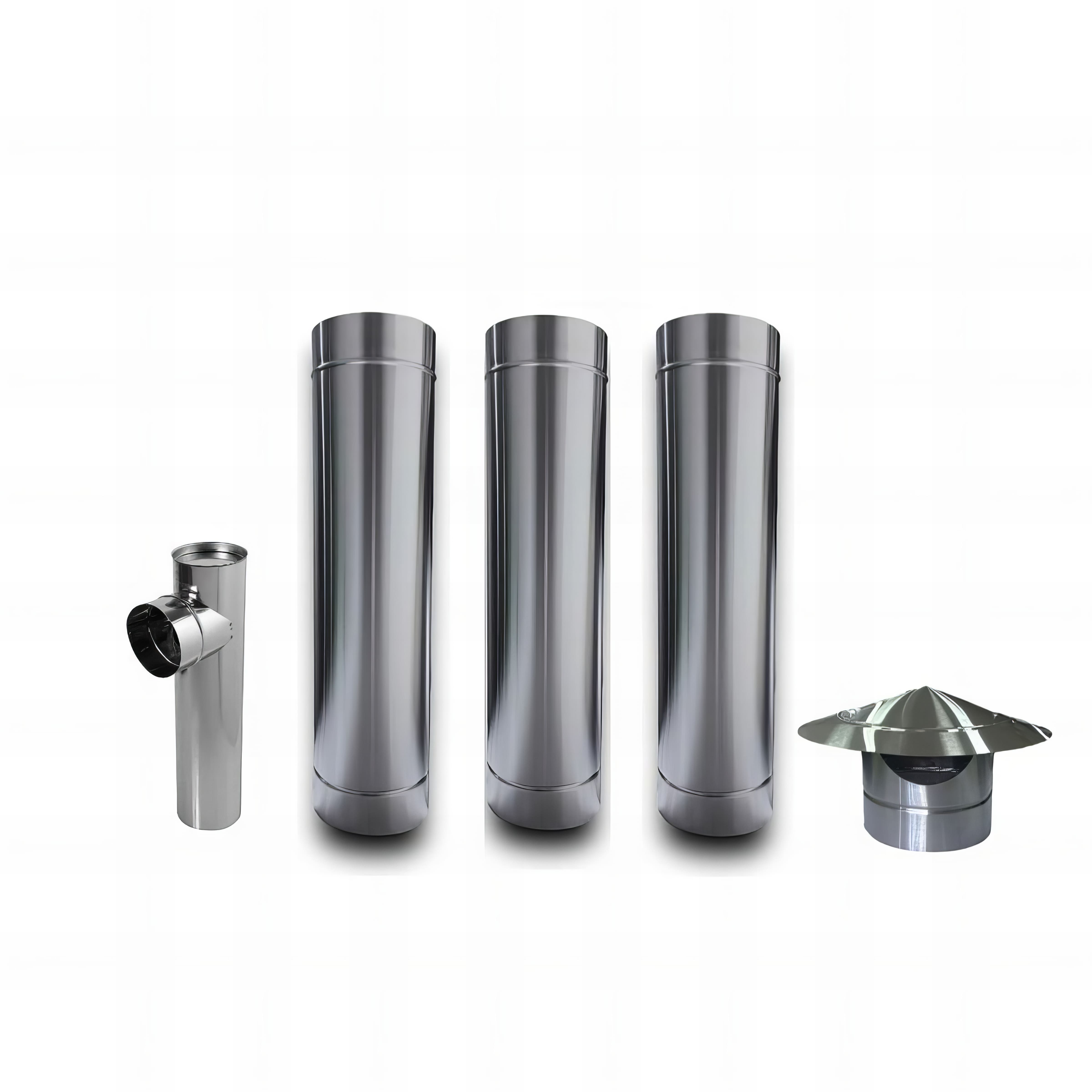 KIT CHAMINÉ PARA FOGÃO A LENHA EM INOX 430 BRILHANTE
